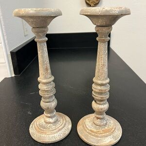 Rustic Wooden Candle Holders